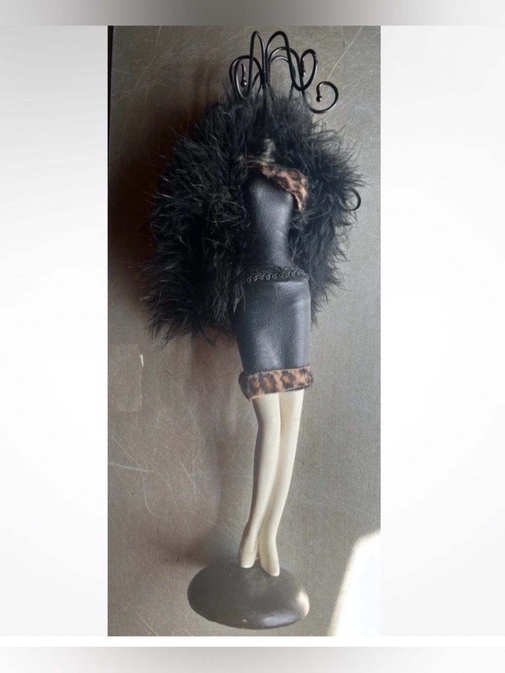 Vintage Mae West Style Mannequin Jewelry Stand Dress Form Display Black Glam